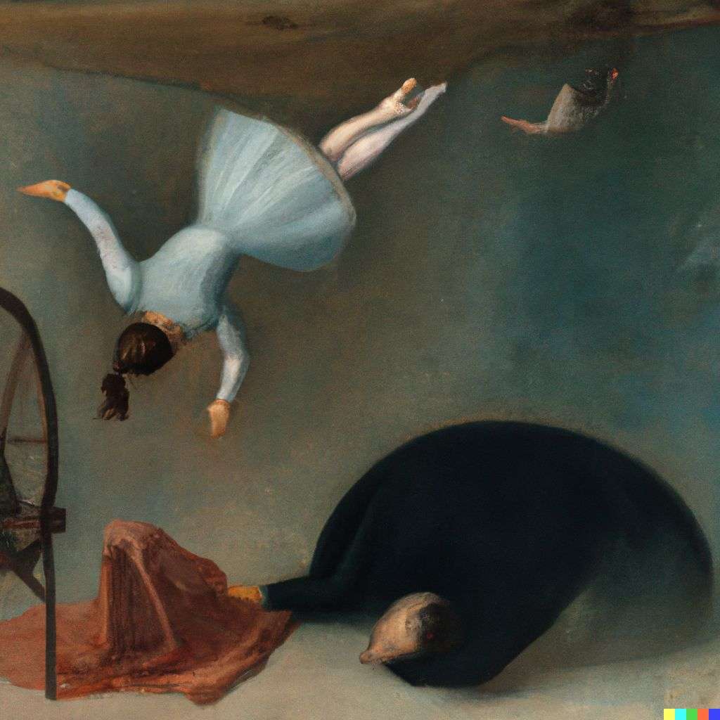 the discovery of gravity, painting by Edgar Degas